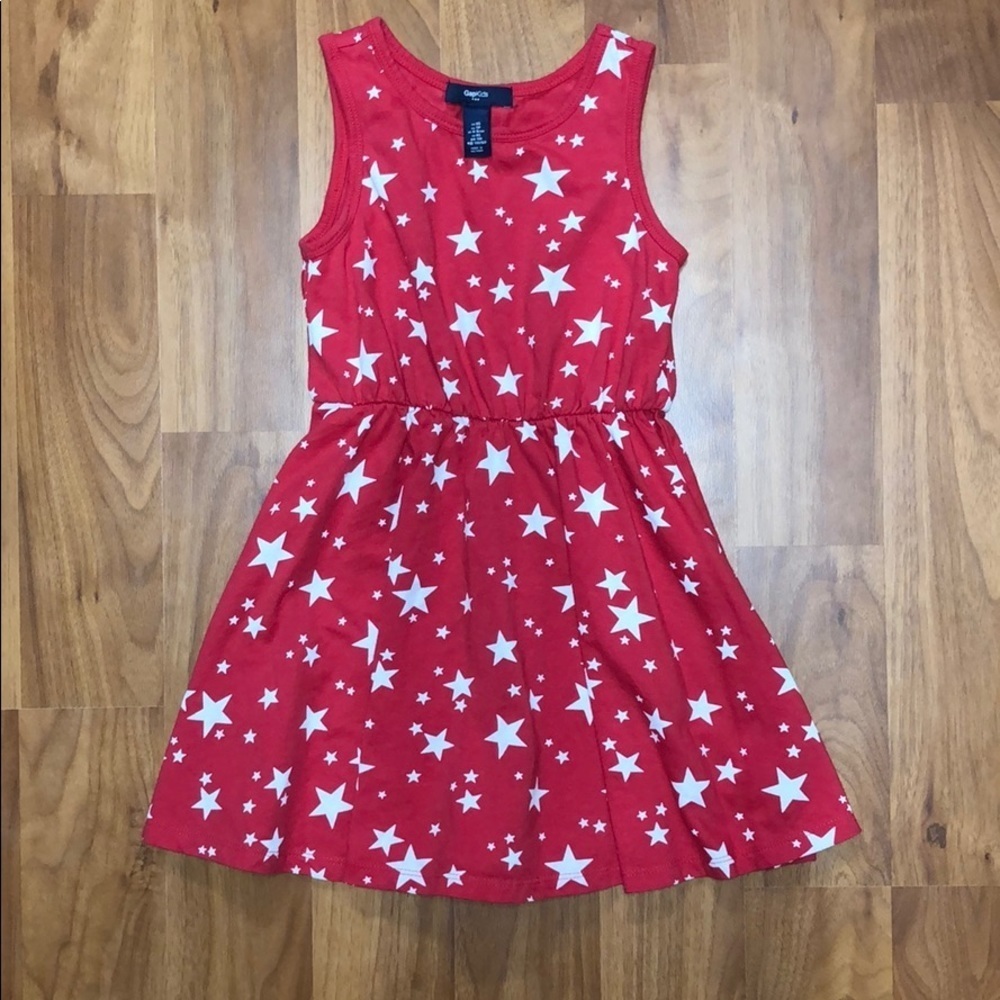 Gap Kids girls red dress with white stars size m (8-9) NWOT